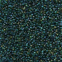 Toho Round Seed Bead 15/0 Inside Color Lined Emerald Green 2.5-inch Tube (249)