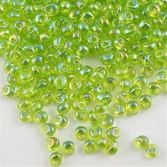 Miyuki 4mm Magatama Seed Bead Transparent Chartreuse AB 23g Tube (143R)