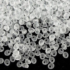 Miyuki 4mm Magatama Seed Bead Transparent Matte Crystal 23g Tube (131F)