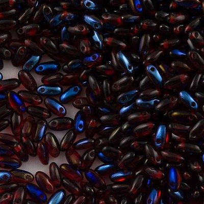 Czech Rizo 2.5x6mm Beads Siam Azuro 21g Tube (90090AZ)