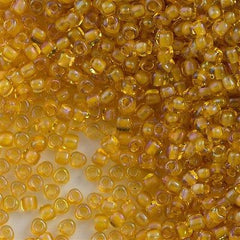 Miyuki Triangle Seed Bead 10/0 Inside Color Lined Topaz Luster 10g (1161)