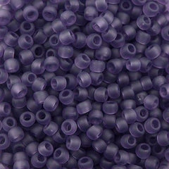 Toho Round Seed Beads 6/0 Transparent Matte Plum 2.5-inch tube (19F)