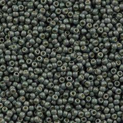 50g Toho Round Seed Beads 11/0 PermaFinish Matte Galvanized Blue Slate (565PFF)