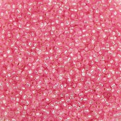 Miyuki Round Seed Bead 11/0 Silver Lined Dyed Pink 22g Tube (22)