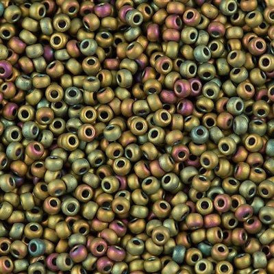 Miyuki Round Seed Bead 6/0 Opaque Matte Olive Rose 20g Tube (2035)