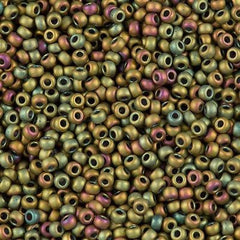 Miyuki Round Seed Bead 6/0 Opaque Matte Olive Rose 20g Tube (2035)
