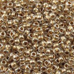 Toho Round Seed Bead 11/0 Inside Color Lined Gold 2.5-inch Tube (989)