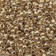 Toho Round Seed Bead 11/0 Inside Color Lined Gold 2.5-inch Tube (989)