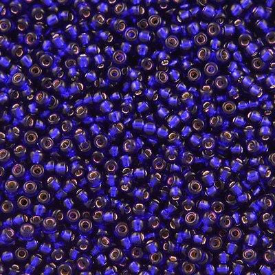 Miyuki Round Seed Bead 8/0 Dyed Silver Lined Dark Cobalt 22g Tube (1427)