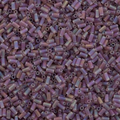 Miyuki 3mm Bugle Bead Transparent Matte Amethyst AB 5-inch Tube (142FR)