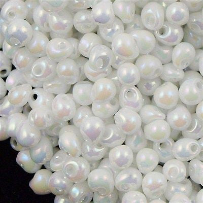 Miyuki Drop Fringe Seed Bead Opaque White AB 24g Tube (471)