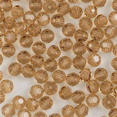 12 TRUE CRYSTAL 4mm Faceted Round Bead Light Colorado Topaz (246)