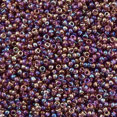 Toho Round Seed Bead 15/0 Transparent Amethyst AB 2.5-inch Tube (166B)