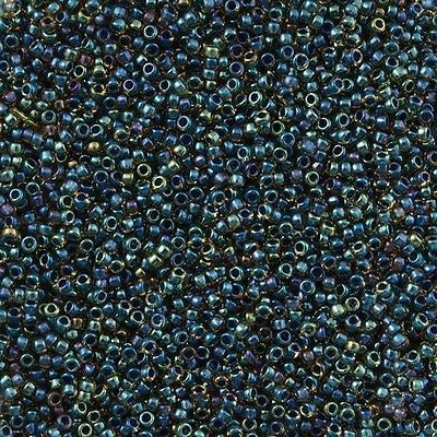 Toho Round Seed Bead 15/0 Inside Color Lined Navy Topaz 2.5-inch Tube (243)