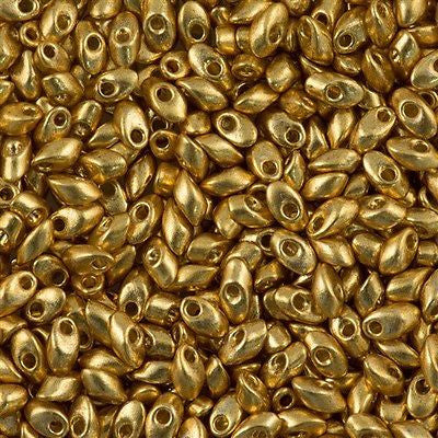 Miyuki Long Magatama Seed Bead Duracoat Galvanized Gold 8g Tube (4202)