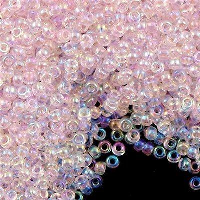 50g Miyuki Round Seed Bead 11/0 Inside Color Lined Pale Pink AB (265)