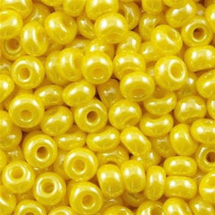 Czech Seed Bead 6/0 Opaque Yellow Luster 2-inch Tube (88110)