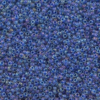 Toho Round Seed Bead 11/0 Inside Color Lined Caribbean Blue 19g Tube (189)