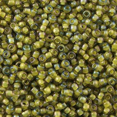 50g Toho Round Seed Beads 6/0 Inside Color Lined Yellow Green (246)