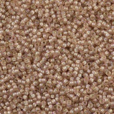 50g Toho Round Seed Beads 11/0 Matte Silver Line Champagne AB (2031F)