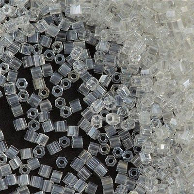 Toho Hex Seed Bead 11/0 Transparent Crystal Luster 7.2g Tube (101)