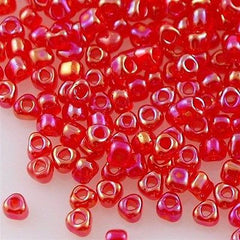 Miyuki Triangle Seed Bead 8/0 Transparent Berry Red AB 23g Tube (1158)