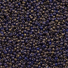 Toho Round Seed Bead 11/0 Gilded Marble Blue 2.5-inch Tube (1701)