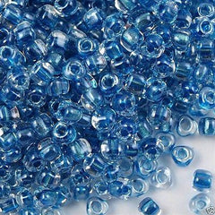 Miyuki Triangle Seed Bead 8/0 Dark Turquoise Lined Crystal 15g TR1115