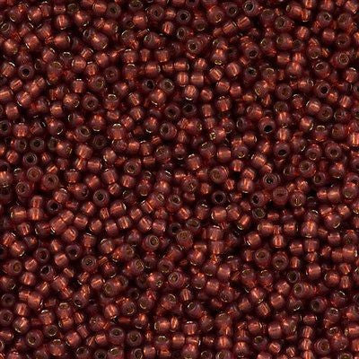 Toho Round Seed Bead 11/0 PermaFinish Silver Lined Milky Pomegranate 2.5-inch Tube (2113PF)
