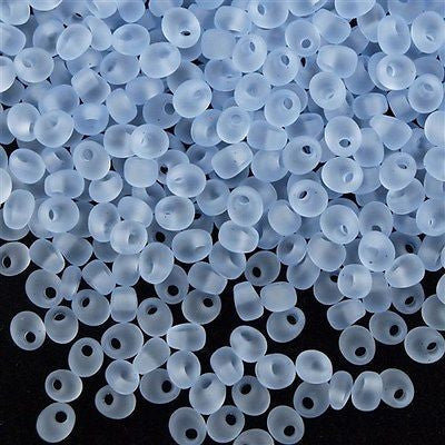 Miyuki 4mm Magatama Seed Bead Transparent Matte Light Sapphire 10g (2105F)