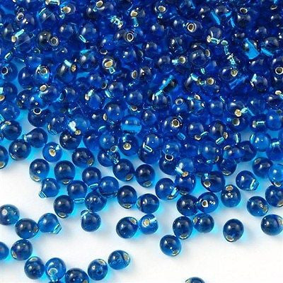 Tiny Miyuki Drop Seed Bead Silver Lined Capri Blue 9g Tube (25)