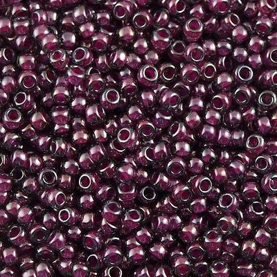 Toho Round Seed Beads 6/0 Inside Color Lined Grey Magenta 2.5-inch tube (1076)