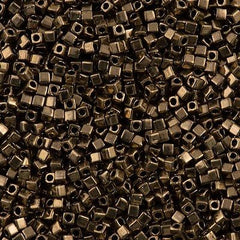 Miyuki 1.8mm Cube Seed Bead Metallic Dark Bronze 8g Tube (457)