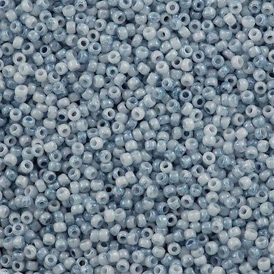 Toho Round Seed Bead 11/0 Opaque Cream Denim Marbled 2.5-inch Tube (1205)
