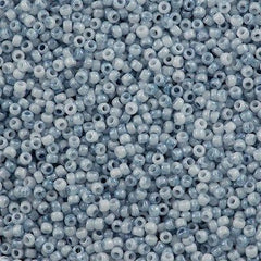 Toho Round Seed Bead 11/0 Opaque Cream Denim Marbled 2.5-inch Tube (1205)