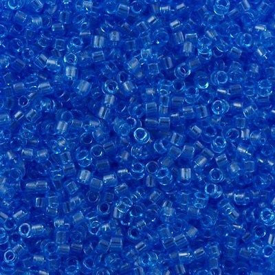 Miyuki Delica Seed Bead 11/0 Transparent Blue 2-inch Tube DB1110