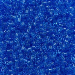 Miyuki Delica Seed Bead 11/0 Transparent Blue 2-inch Tube DB1110
