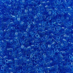 Miyuki Delica Seed Bead 11/0 Transparent Blue 2-inch Tube DB1110