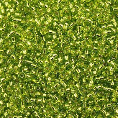50g Miyuki Round Seed Bead 11/0 Silver Lined Chartreuse 11-14