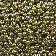 50g Toho Round Seed Beads 6/0 Gold Luster Green Tea (457)