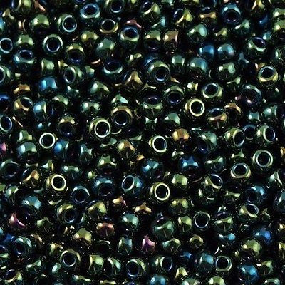 Miyuki Round Seed Bead 8/0 Metallic Green 22g Tube (453)