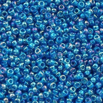 Miyuki Round Seed Bead 15/0 Transparent Capri Blue AB 2-inch Tube (291)