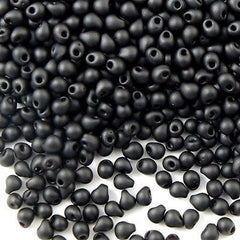 Tiny Miyuki Drop Seed Bead Opaque Matte Black 9g Tube (401F)