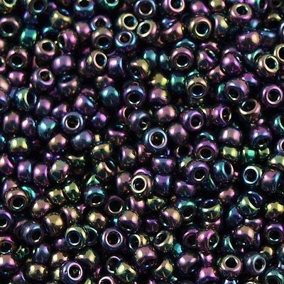 Miyuki Round Seed Bead 11/0 Metallic Purple Green 22g Tube (455D)