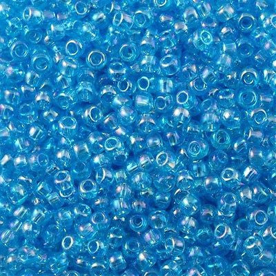 Toho Round Seed Bead 11/0 Transparent Caribbean AB 2.5-inch Tube (163)