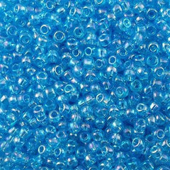 Toho Round Seed Bead 11/0 Transparent Caribbean AB 2.5-inch Tube (163)