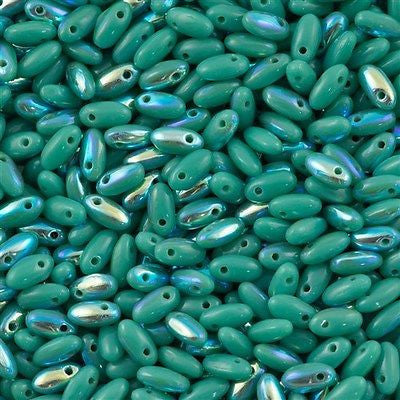 Czech Rizo 2.5x6mm Beads Jade AB 15g RZ-63140AB