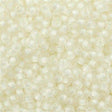 50g Miyuki Round Seed Bead 11/0 Semi-Matte White Lined Crystal (1920)