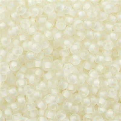 50g Miyuki Round Seed Bead 11/0 Semi-Matte White Lined Crystal (1920)