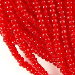 Czech Seed Bead Transparent Light Ruby 1/2 Hank 8/0 (90070)